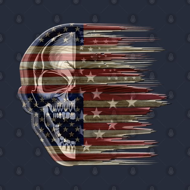 Distressed American Flag Skull by KayBee Gift Shop