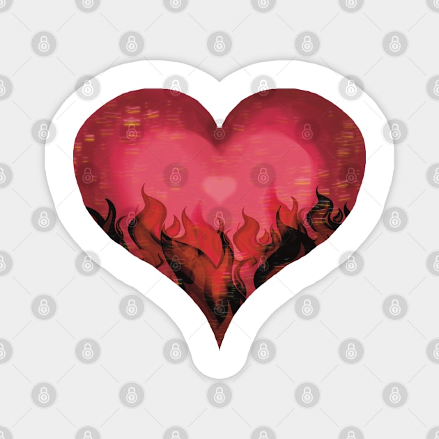 Heart on fire Magnet by ixskywalker