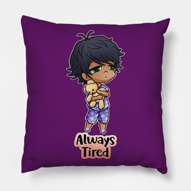 Always Tired Pillow by Miss_Bethany_Tattoos