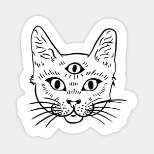 3 eyed cat sticker Magnet