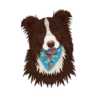 Tropical Brown Border Collie Boy T-Shirt