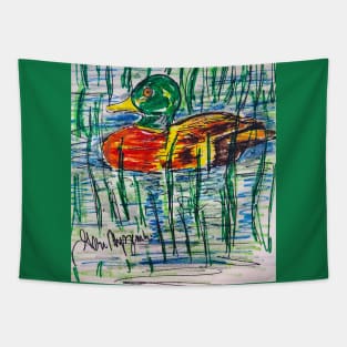 A Duck Decoy in a pond Tapestry