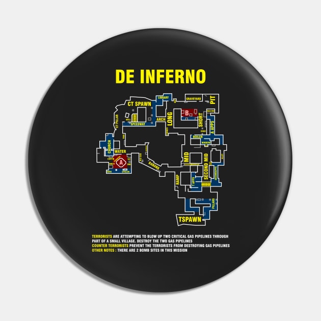 T-Shirt Csgo Inferno map Pin by mrcatguys