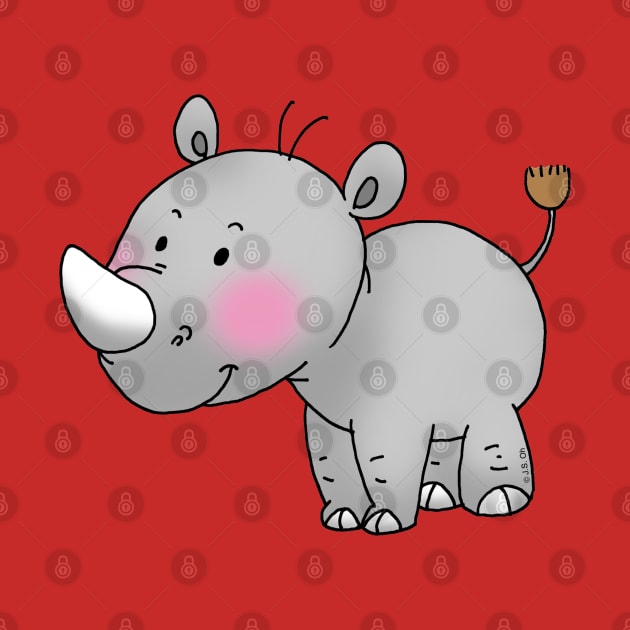 cute rhinoceros by cartoonygifts