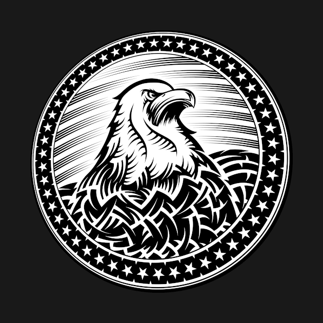 American Bald Eagle USA Natioal Symbol Independence Day Emblem Head by alxr