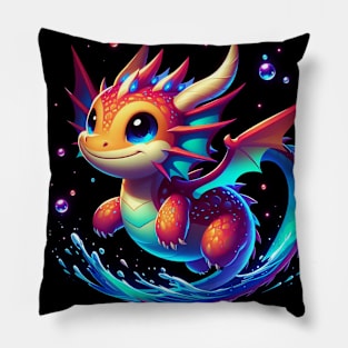 Rufie the Dragon - Swimming #44 Pillow