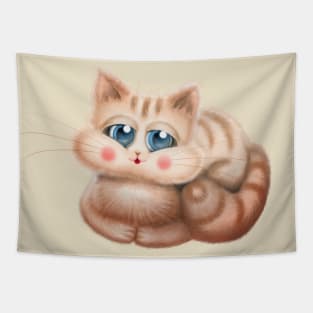 Lovely Orange Cat Tapestry