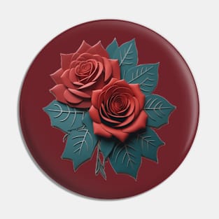 Deux fleurs rouges Pin