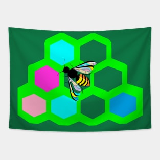 A Bee and Honeycomb Tapestry