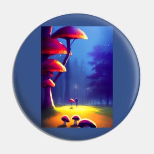 DREAMY SURREAL RED MUSHROOMS AT NIGHT Pin