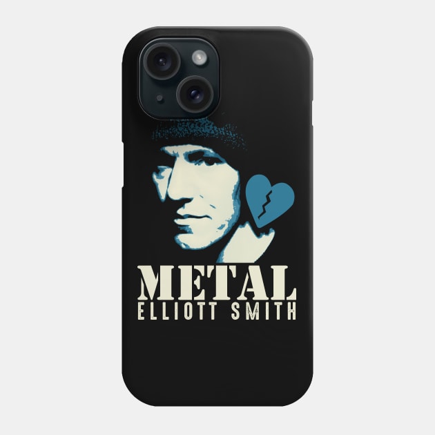 Elliott Smith Heart Metal Phone Case by mia_me
