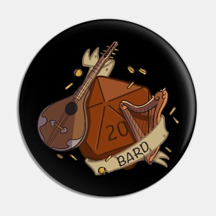 D20 Bard Fantasy Dice Pin