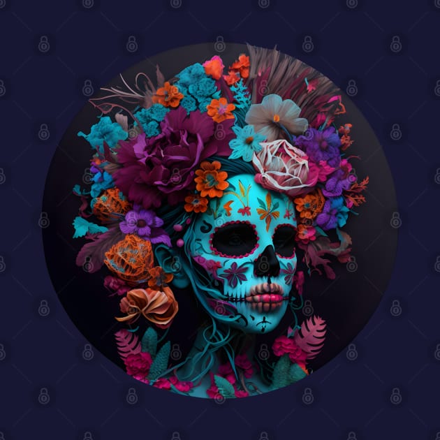 Floral Sugar Skull / Calavera de Azúcar by ObscureDesigns