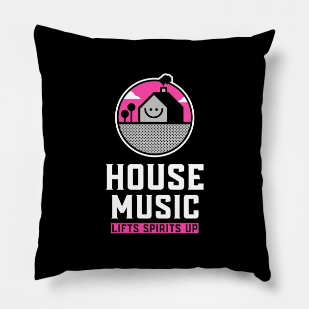 HOUSE MUSIC - Lifts You Up (Pink) Pillow by DISCOTHREADZ 