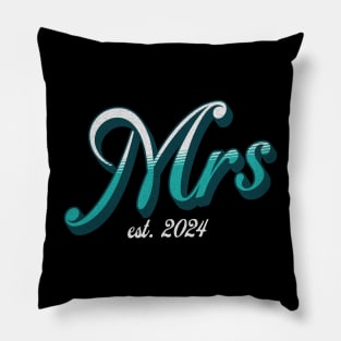 Mrs. EST. 2024 Newlywed Bride Celebration of Marriage Pillow