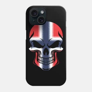 Flag of Norway on Skull Emblem Phone Case