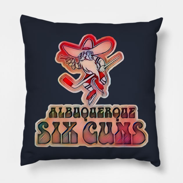 Albuquerque Six Guns Hockey Pillow by Kitta’s Shop