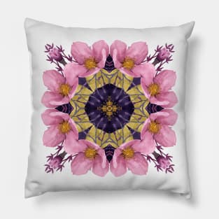 Pink and Purple Hellebore Flowers Pillow
