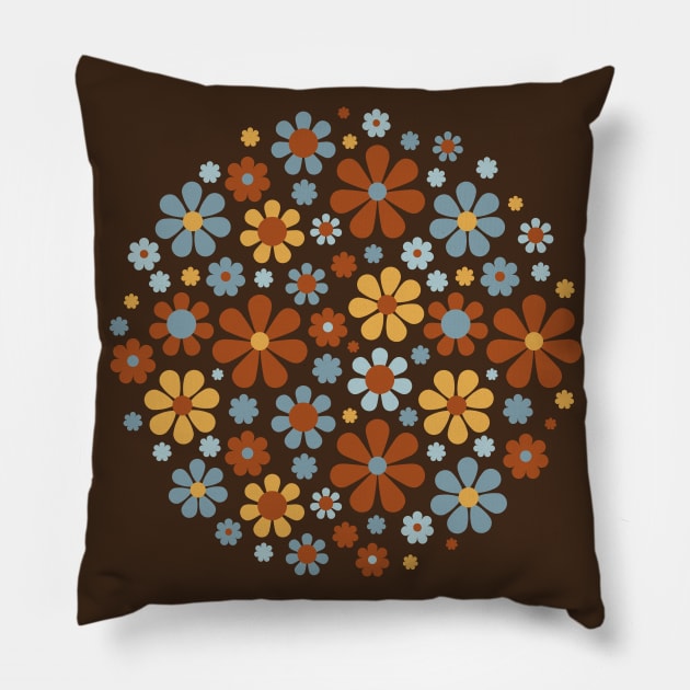 Retro Flower Pattern Pillow by lents