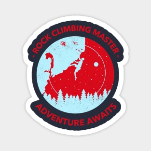 Rock Climbing Master, Adventure Awaits, hiking sticker, mountain climbing Magnet