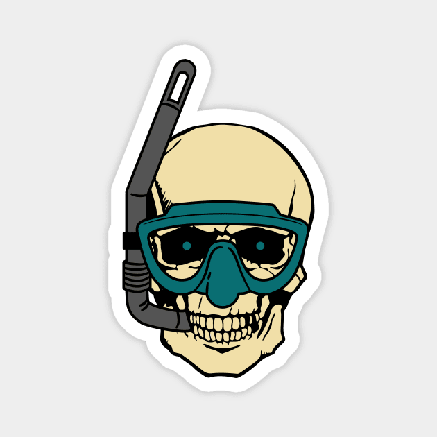 skull snorkel Magnet by 4ntler