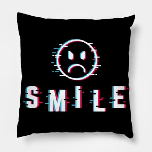 Smile glitched Pillow