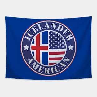 Proud Icelander-American Badge - Iceland Flag Tapestry