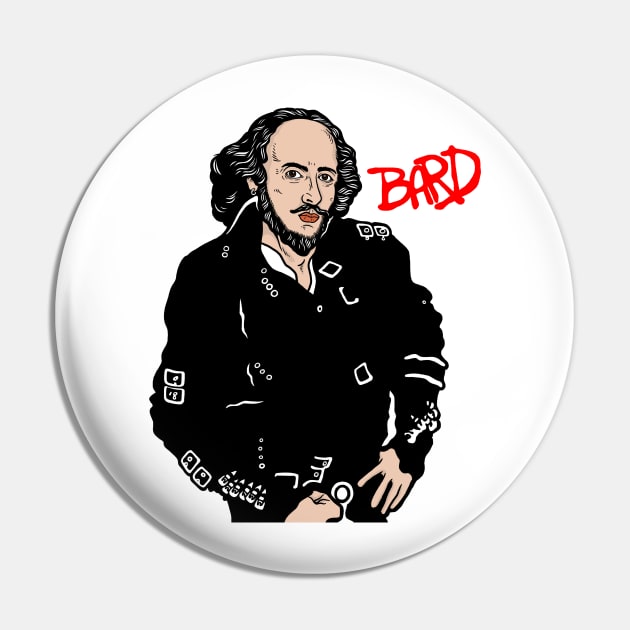 Bard Shakespeare Pin by dumbshirts