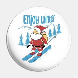 Santa Claus Enjoy Winter Pin