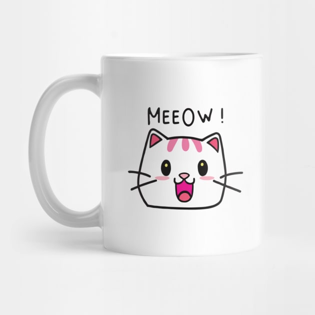 Cartoon Kitten Coffee Mug, Ceramic Coffee Cups, Cute Kawaii Cat