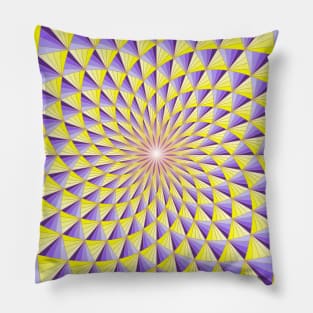 Mandala with 3D Optical illusion and Opposite colors Pillow