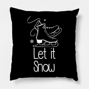 Winter quotes with cute skating shoes design Pillow