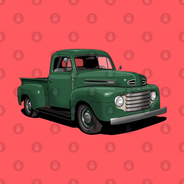 1950 Ford F1 Pickup Truck in dark green by candcretro