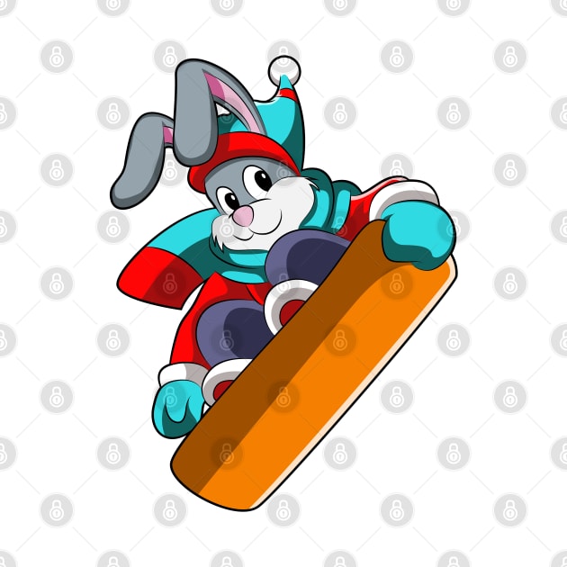 Rabbit at Snowboarding with Snowboard by Markus Schnabel