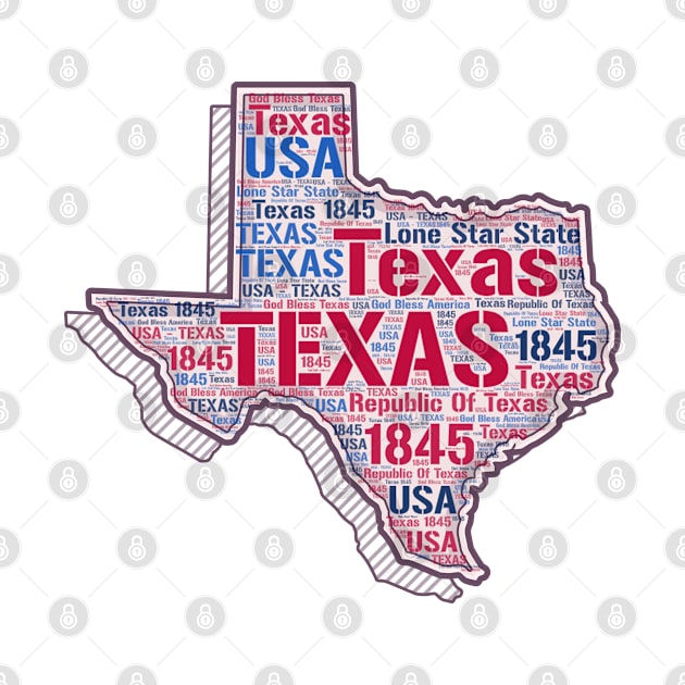 Texas Map Word Art Texas State Words Cloud Texas State by Your Print 