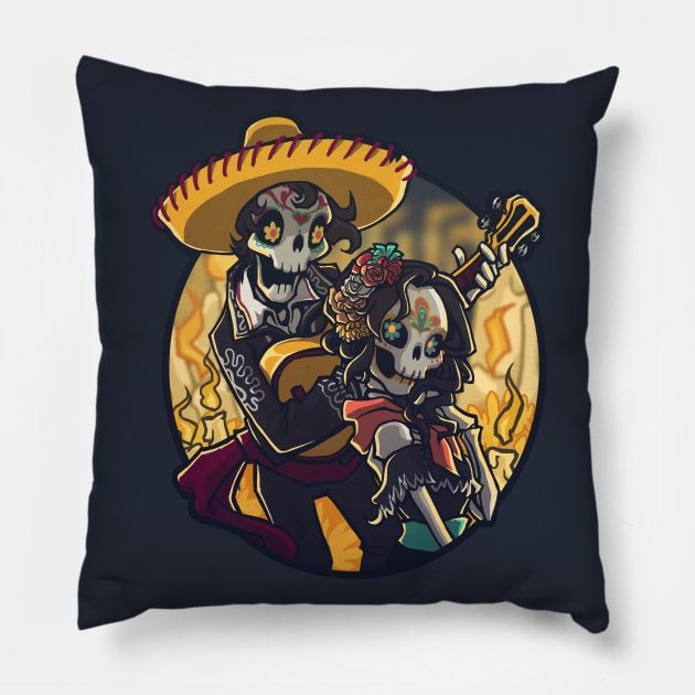 Dia de los Muertos Pillow by ArtOfEmilyO