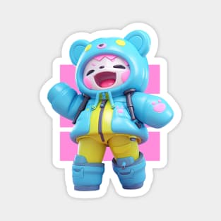 AKBLM - CHIISAI 小さい SMALL GENKI 元気 KUMA | HAPPY KAWAII AESTETHIC ANIME MASCOT Magnet