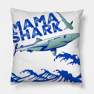 Blue mama shark Pillow