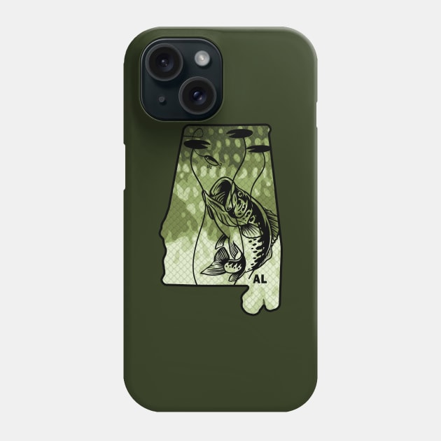 Big Bass Fishing Alabama State Largemouth Bass Fisherman Bass Boat Favorite Phone Case by TeeCreations