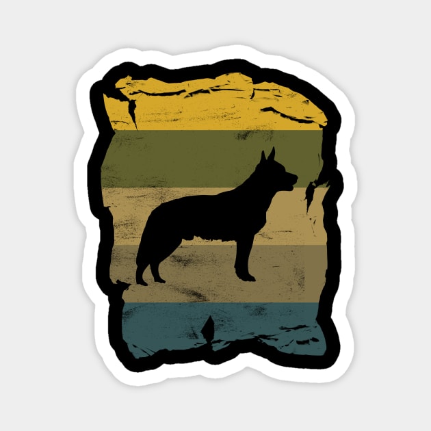 Australian Cattle Dog Distressed Vintage Retro Silhouette Magnet by DoggyStyles