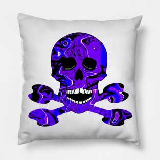 BLUE Skull And Crossbones Pillow