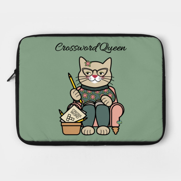 Crossword Queen Cat Crossword Laptop Case Teepublic