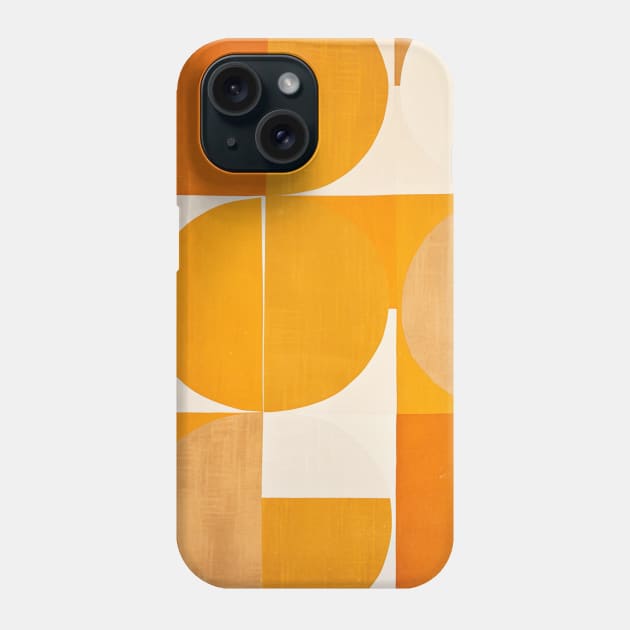 Orange and Cream Abstract Geometric 70s Phone Case by Trippycollage