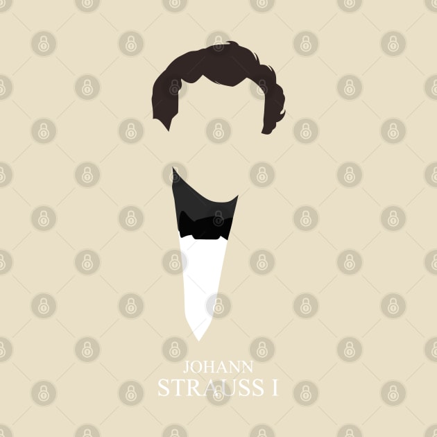 Johann Strauss I - Minimalist Portrait by Wahyu Aji Sadewa