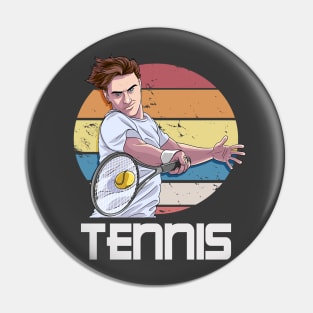 Tennis Player Racket Ball Tennis Coach Vintage Pin