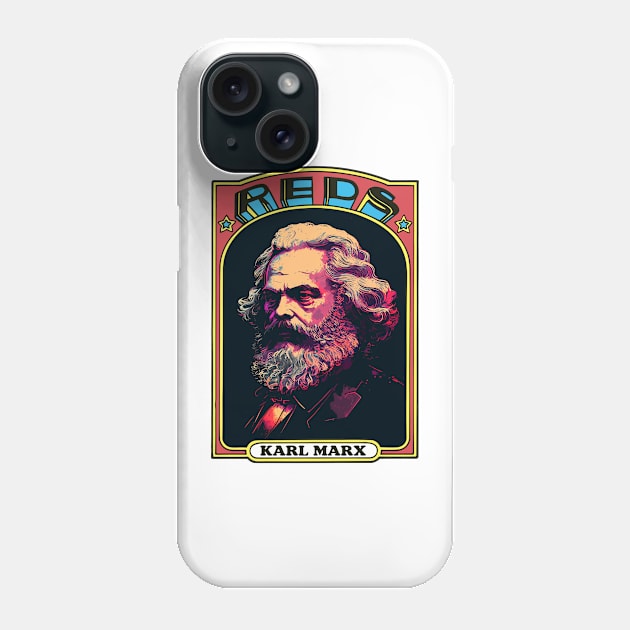 Karl Marx - Retro Communist Trading Card Phone Case by DankFutura