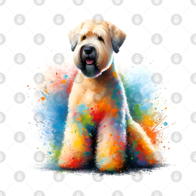 Joyful Soft Coated Wheaten Terrier in Splash Art by ArtRUs