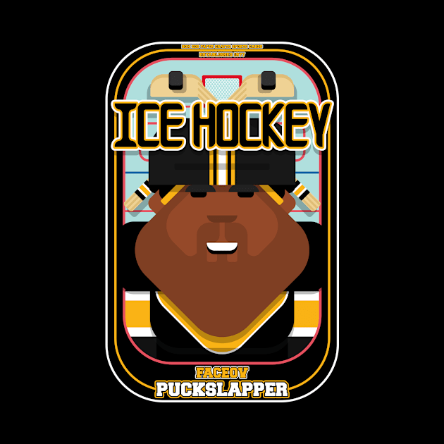 Ice Hockey Black and Yellow - Faceov Puckslapper - Hayes version by Boxedspapercrafts