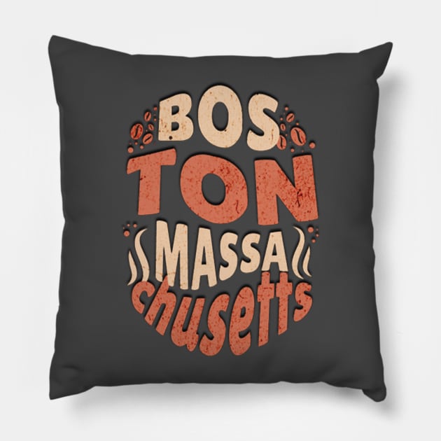 Boston Massachusetts Pillow by TeeText