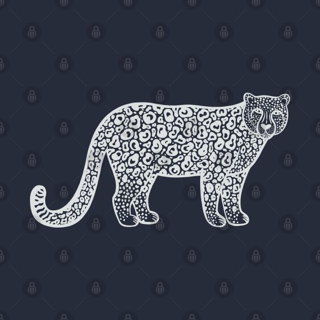 Snow Leopard - hand drawn endangered species big cat design by Green Paladin